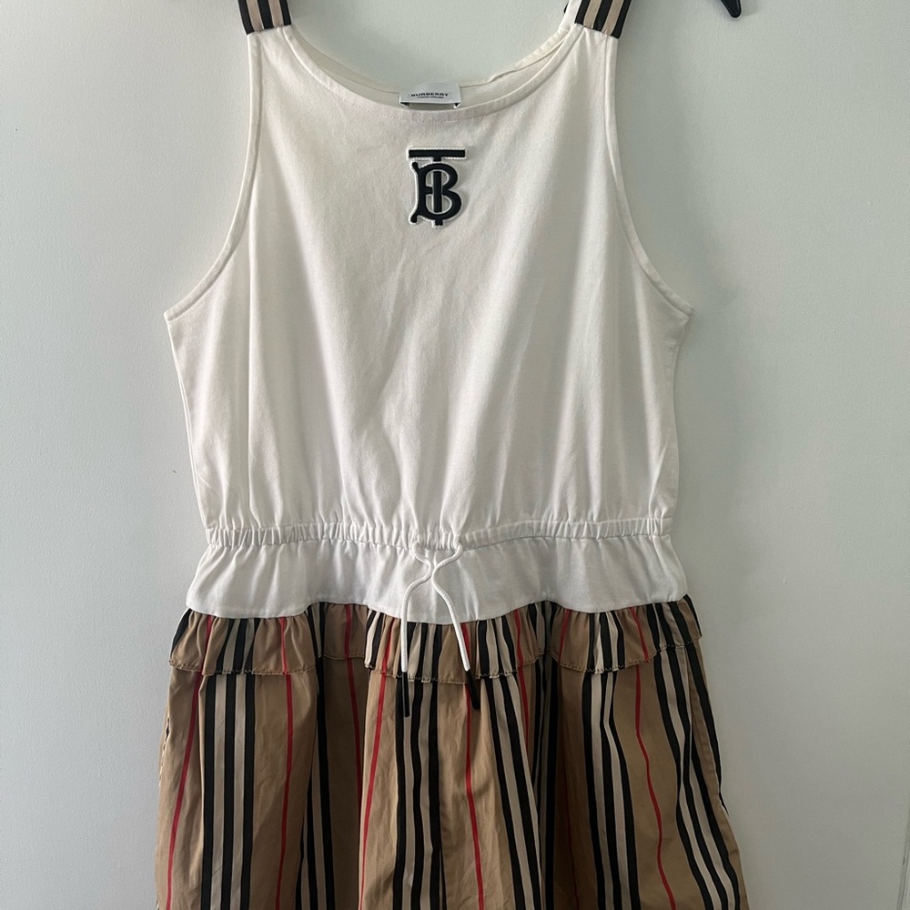 Burberry White and Tan Kids One Piece